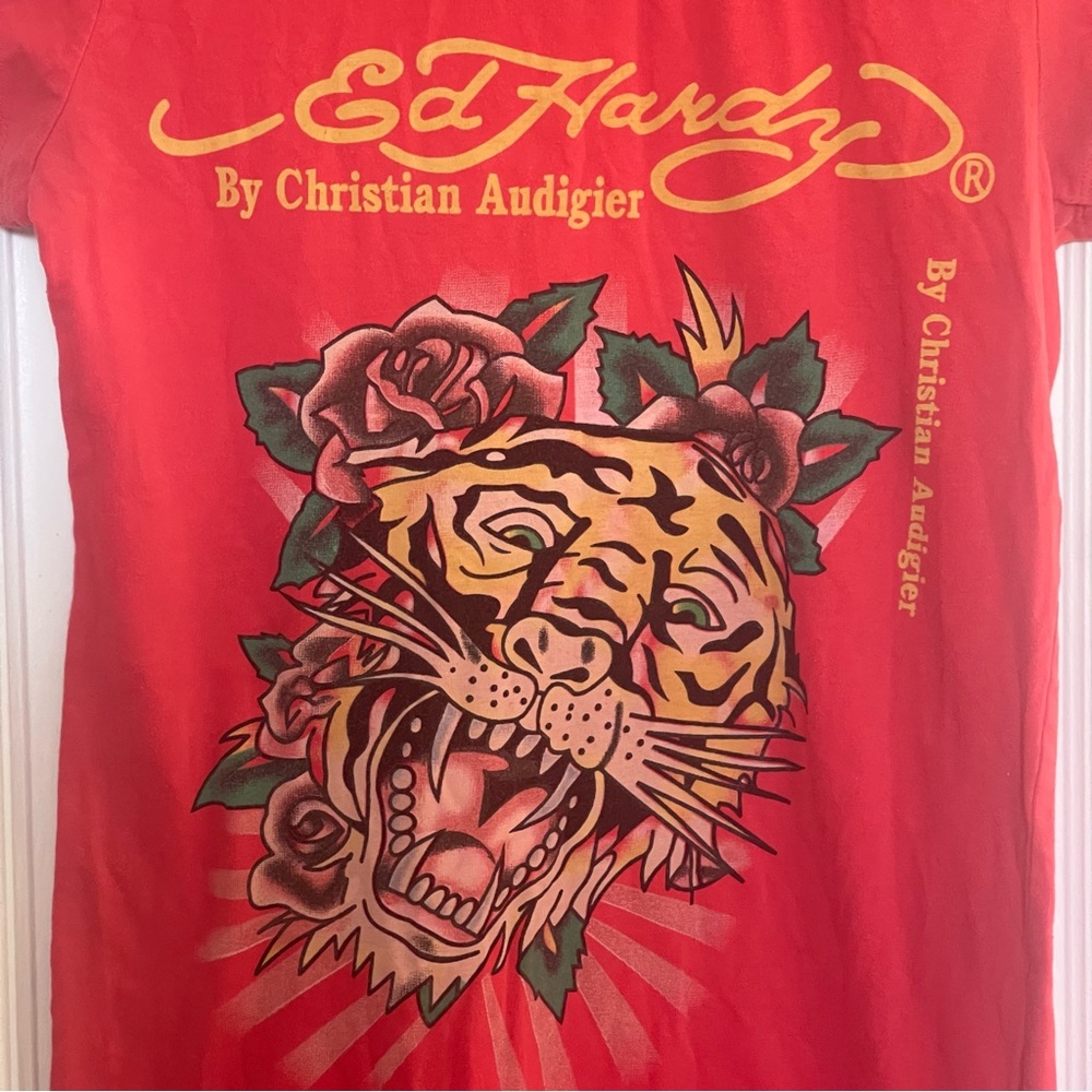 Ed Hardy by Christian Audigier Tiger T-shirt mini dress - Picture 2 of 5